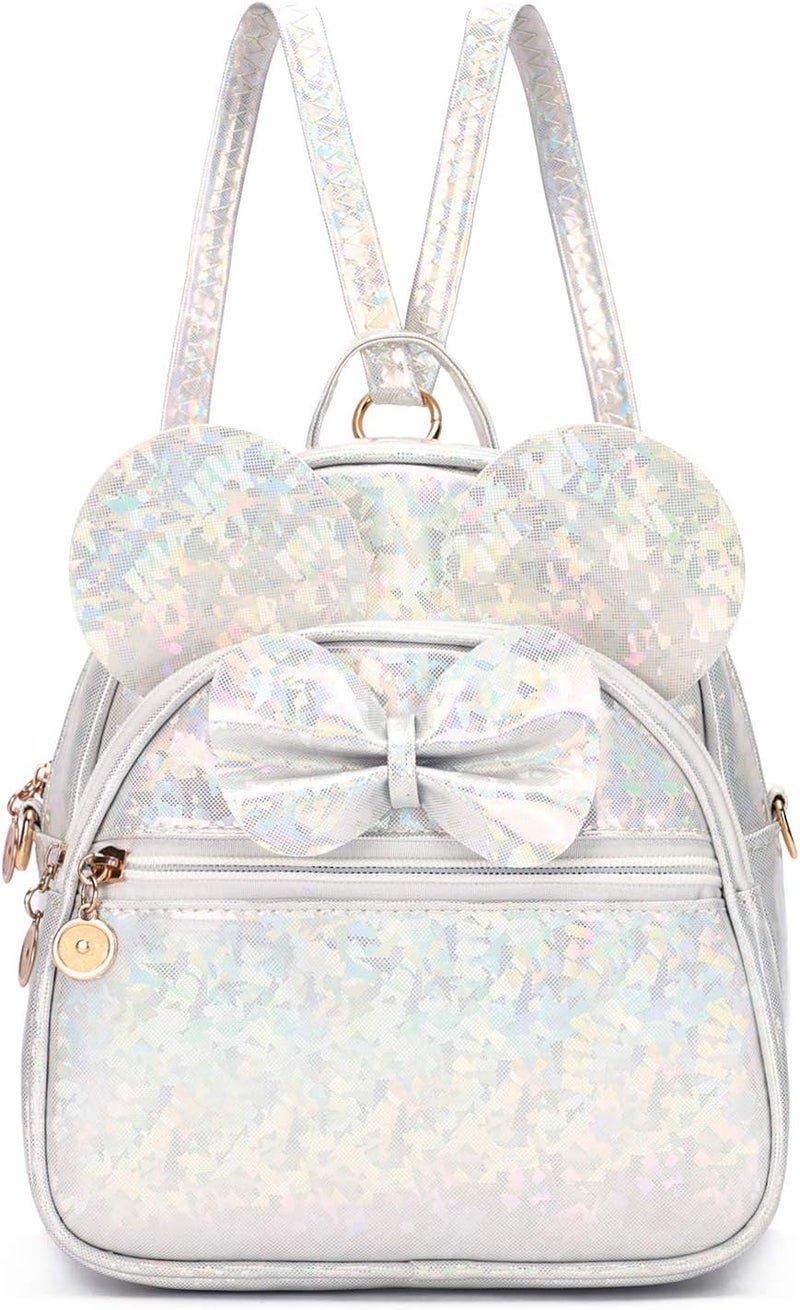 KL928 Girls Mini Backpack Bowknot Polka Dot Cute Small Daypacks Convertible Shoulder Bag Purse for Women - Image 1